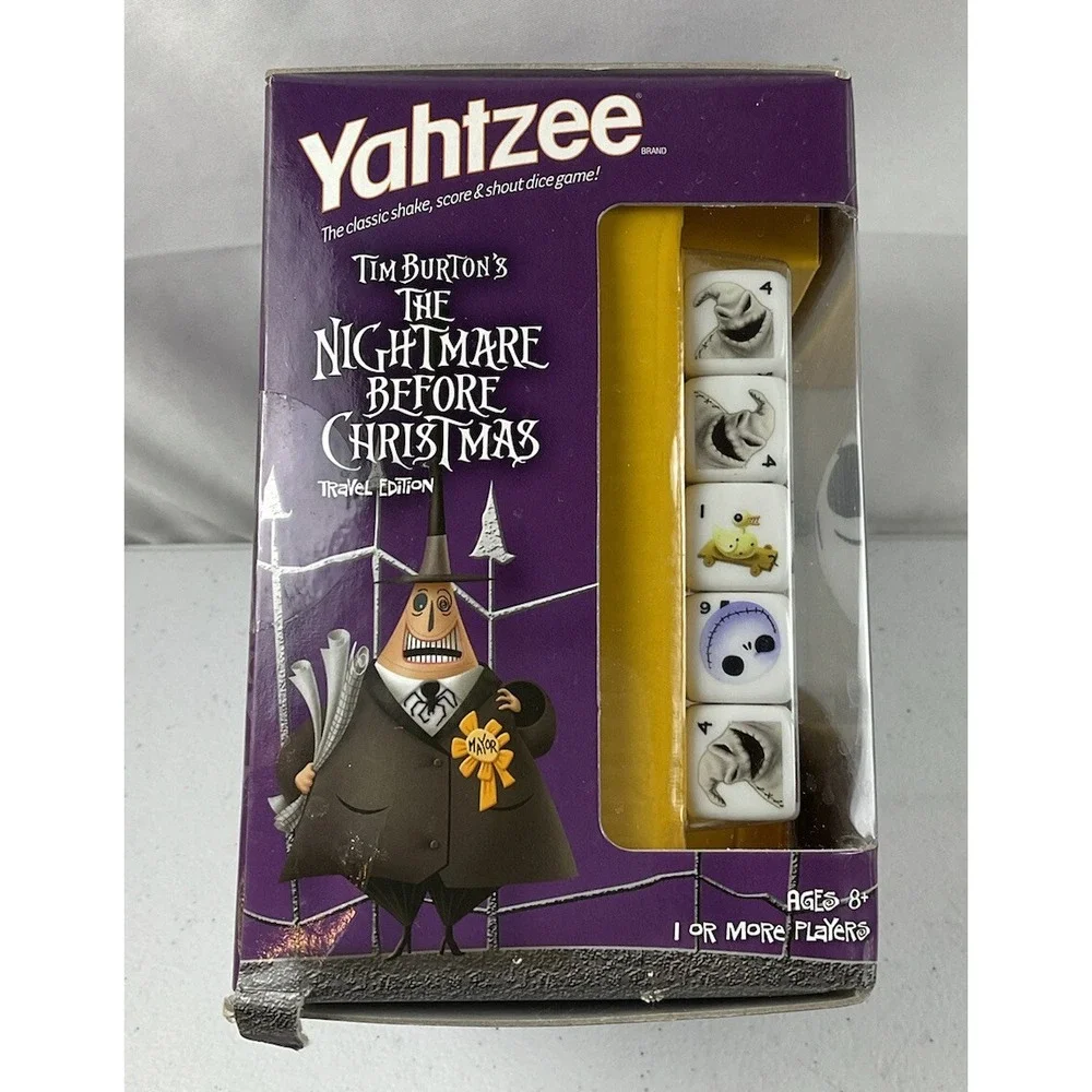 The Nightmare Before Christmas Yahtzee Travel Edition Jack Skellington Dice Game